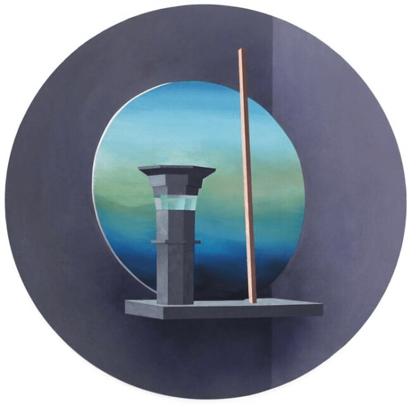 Sépànd Danesh Purgatoire, 2015 Huile et acrylique et spray sur toile 80 cm de diamètre