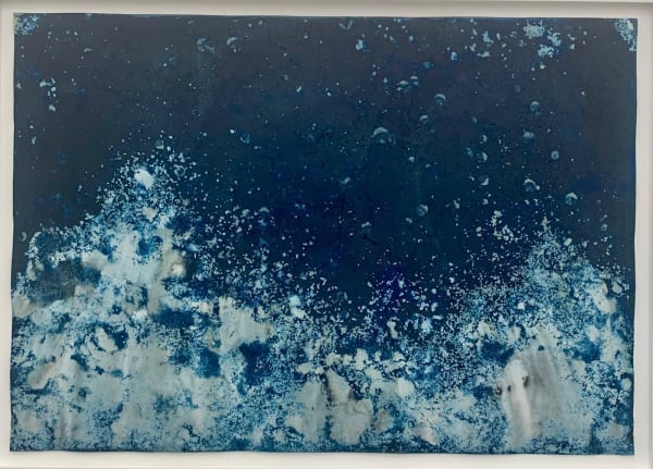 Meghann Riepenhoff Ecotone #634 (Bainbridge Island, WA 02.18-19.19, Buried Under Snowpack, Throughflow from Cedar and Big Leaf Maple), 2019 Unique Dynamic Cyanotype 106.7 x 152.4 cm 42 x 60 in