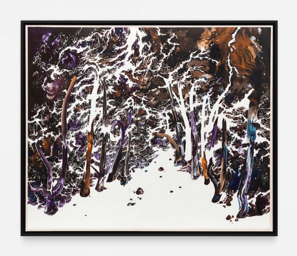 Abdelkader Benchamma Trees - Melancholia, 2023 Encre et acrylique sur papier 110 x 130 cm 43 1/4 x 51 1/8 in