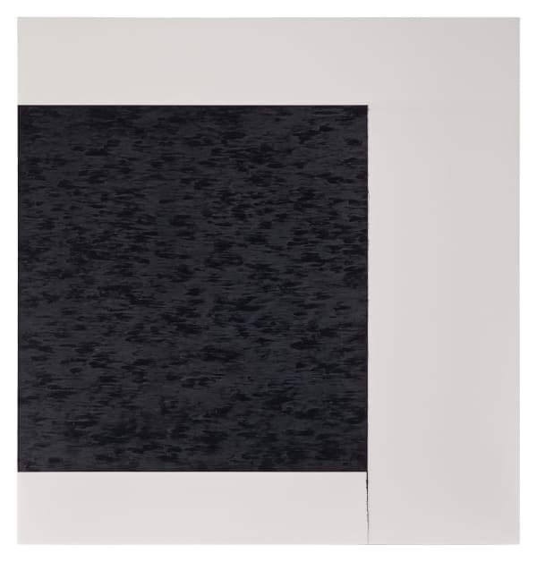 Callum Innes Exposed painting, Paynes Grey / Yellow oxide on white, 1998 Huile sur toile 212,7 x 207,6 cm