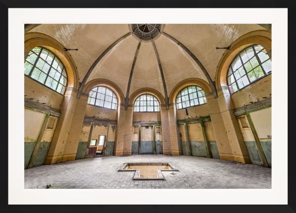 Mario Basner, Bathhouse, Classic Satin Black Frame, White Liner