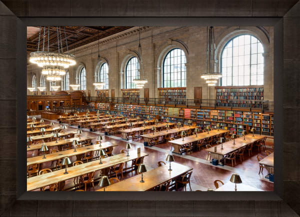 Mario Basner, New York Public Library II, Tabacchino Frame, Dark Ash, Black Liner