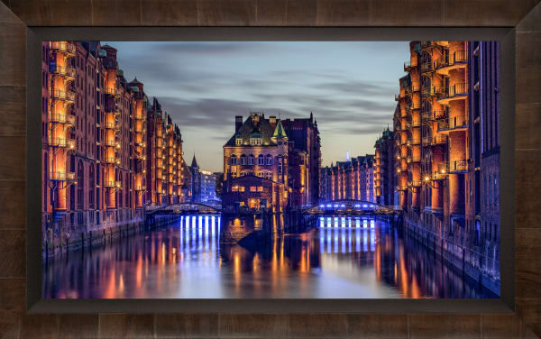 Mario Basner, Tea House, Tabacchino Frame, Cigar Leaf, Black Linen Liner