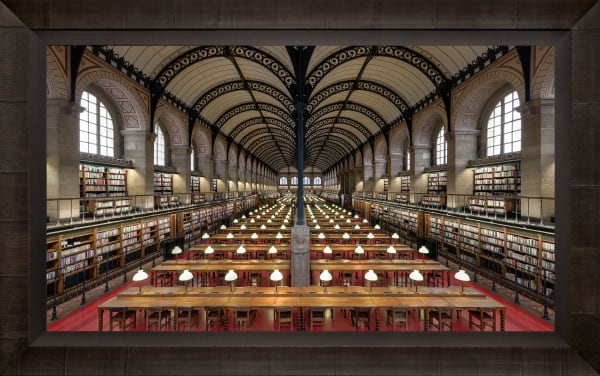 Mario Basner, Saint Genevieve Library, Tabacchino Frame, Dark Ash, Black Liner, 2021