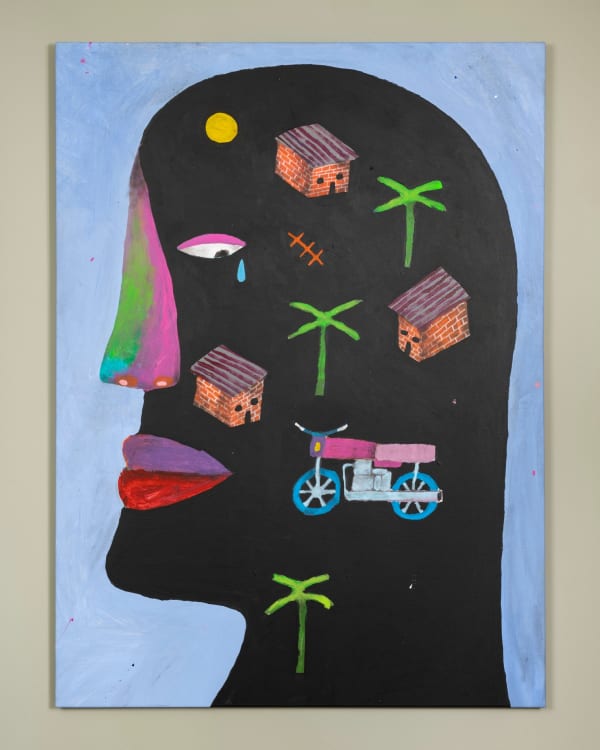 Theo Guédez, Rostro con casas y moto, 2025