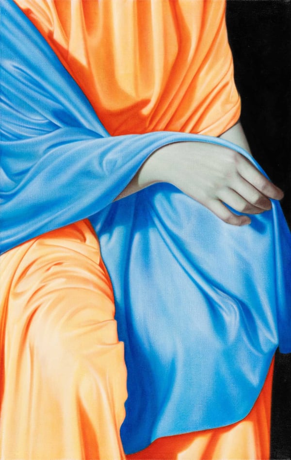 Drago Persic, Bergotte #17 (J. Pontormo / Lapislazuli, Smalte, Manganblau, Terra Ercolano, Bleizinngelb, Gummi Gutti), 2025