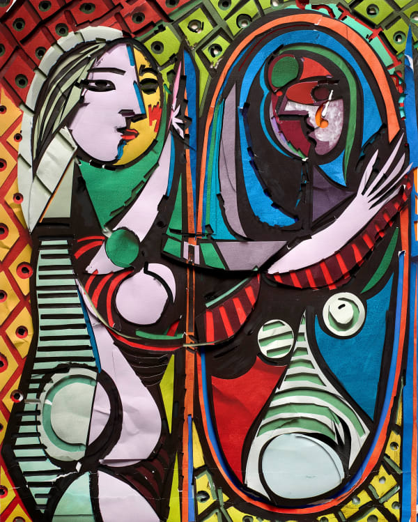Vik Muniz, Girl before a Mirror, after Pablo Picasso (Surfaces), 2023