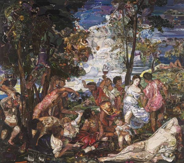 Vik Muniz, The Prado Museum, Bacchanal of the Andrians, after Titian (Repro), 2015