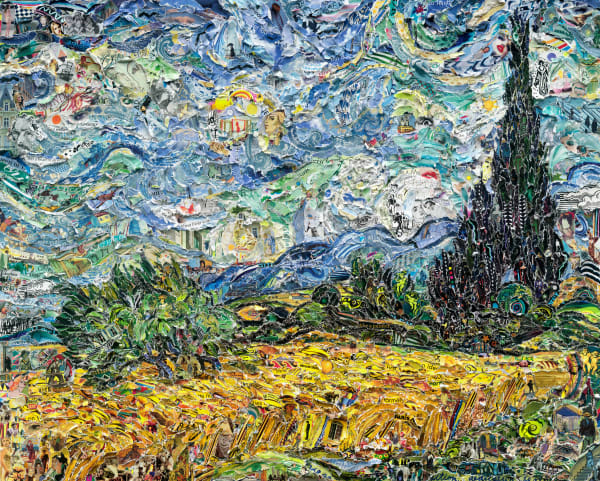 Vik Muniz, Wheat Field with Cypresses, after Van Gogh (Pictures of Magazines 2), 2011