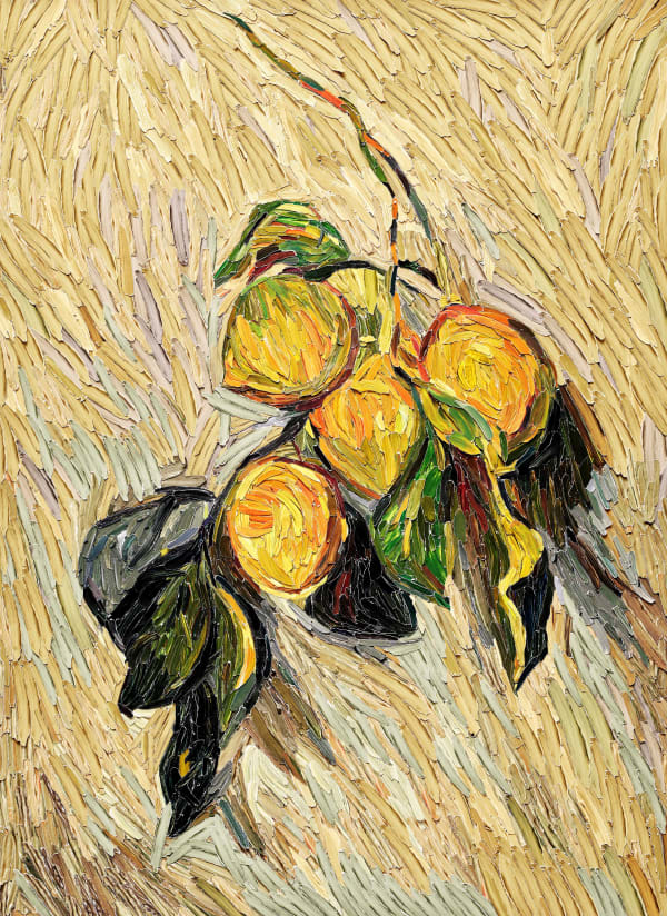 Vik Muniz, Branch of Lemons, after Claude Monet (Brushstrokes), 2025