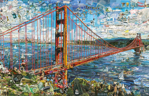 Vik Muniz, Golden Gate Bridge (Postcards from Nowhere), 2015