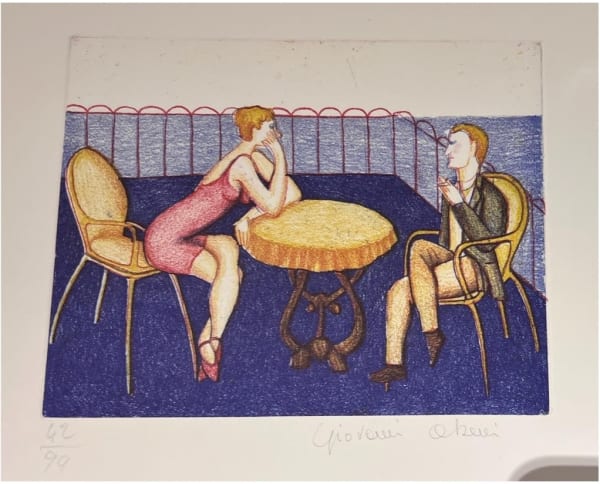 Giovanni Atzeni, Man and woman at table