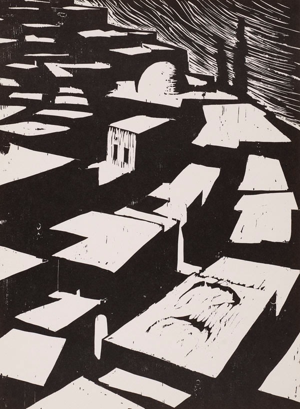 Jacob Pins, Roofs (from 'Ten Woodcuts')