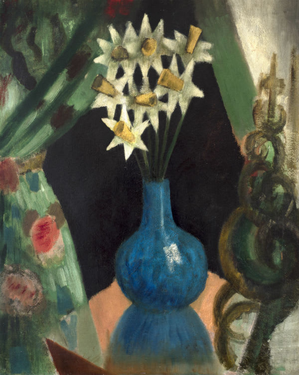 Mark Gertler, Daffodils in a Blue Bottle