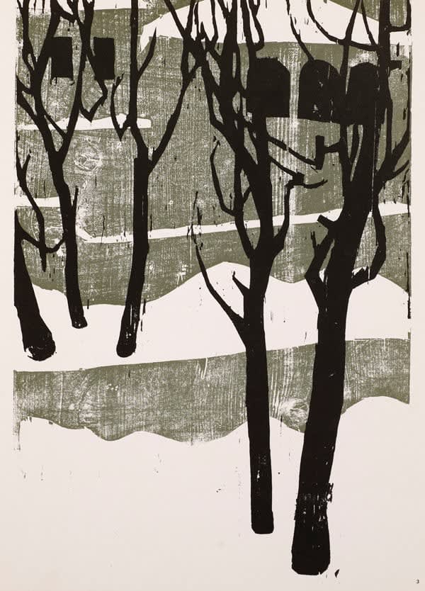 Jacob Pins, Snow in Jerusalem (from 'Ten Woodcuts')