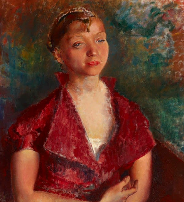 Clara Klinghoffer, Portrait of the Artist's Sister Rachel: Rachel in a Red Dress