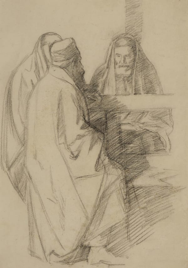 William Rothenstein, Talmudic Discussion, c. 1905