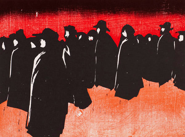 Jacob Pins, People (from 'Ten Woodcuts')