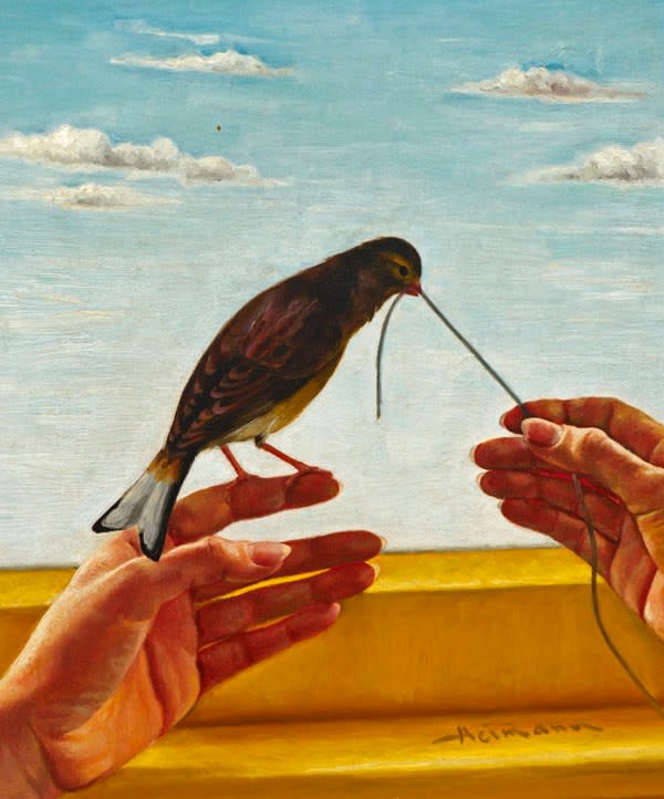 Max Heimann, Hands of the Artist's Wife with Bird