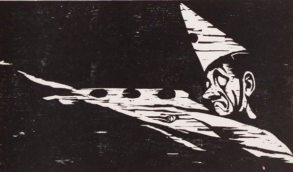 Jacob Pins, Crucified Clown (from 'Ten Woodcuts')