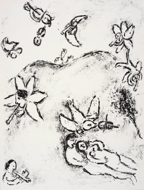 Marc Chagall, Ferdinand and Miranda make love, 1975