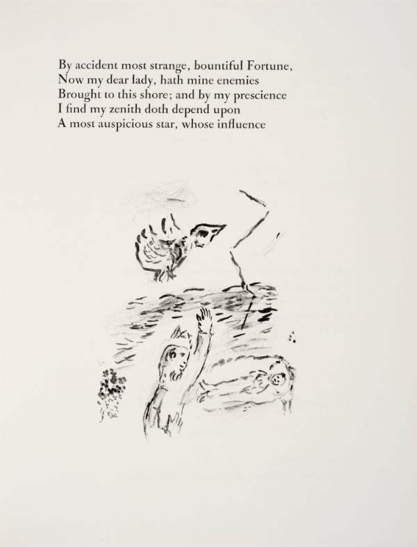 Marc Chagall, Prospero charms Miranda to sleep, 1975