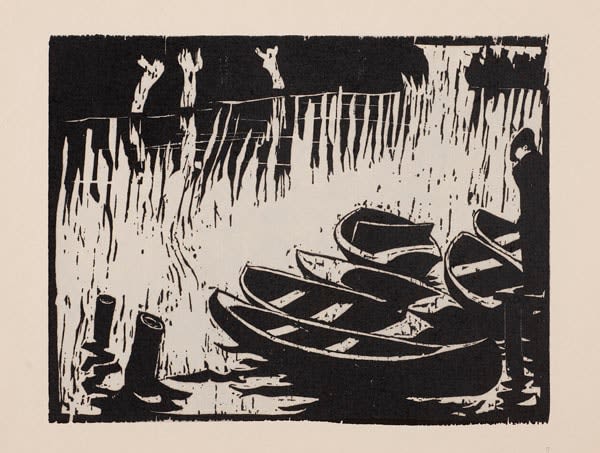 Jacob Pins, Boats by the Yarkon Bank (from 'Landscapes')