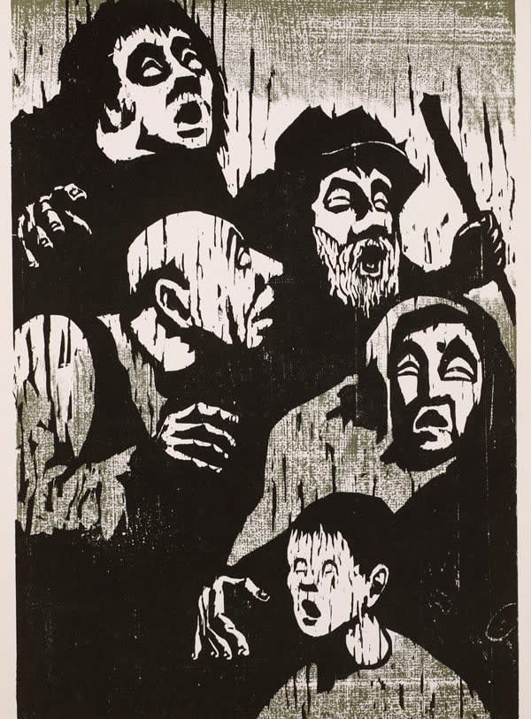 Jacob Pins, Blind People (from 'Ten Woodcuts')