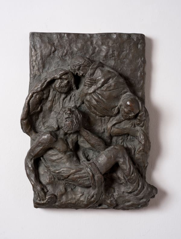 Benno Elkan, Job and his Three Comforters: Panel from the Knesset Menorah, 1956
