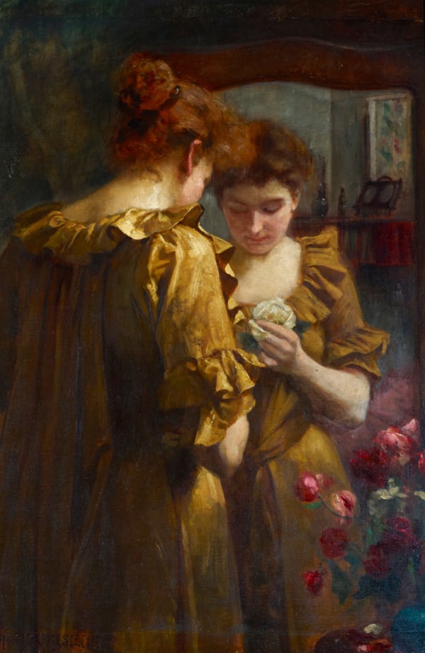 Helena Darmesteter, The Choice of a Flower (aka Reflection in a Mirror), 1896