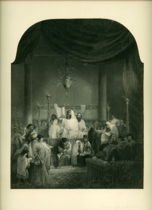 Ebenezer Challis - Interior of a Polish Synagogue at the Moment when the Manuscript of the Law is Elevated