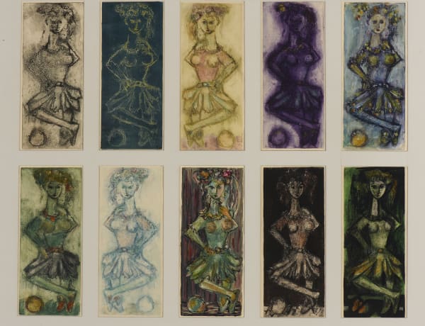 Yehuda Bacon, Variations on a Theme (10 coloured etchings), 1957