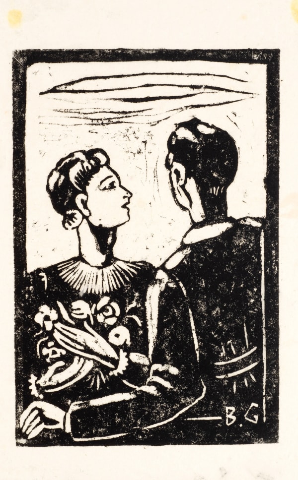 Bettina Adler, Untitled (Couple with Woman holding Flowers), 1944