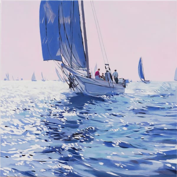 Isca Greenfield-Sanders Sailboat, 2021 Mixed media oil on canvas 34 x 34 inches 86.4 x 86.4 cm