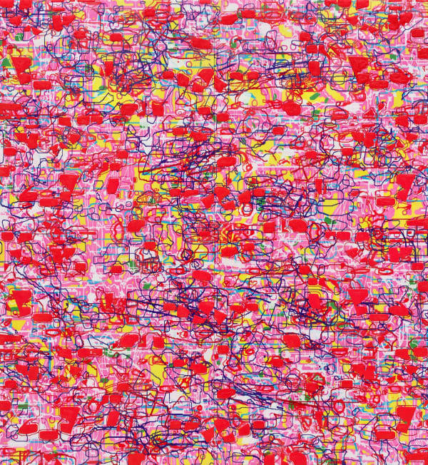 Amy Ellingson Loop: Variation V, 2021 Oil and encaustic on two panels 74 x 68 inches 188 x 172.7 cm