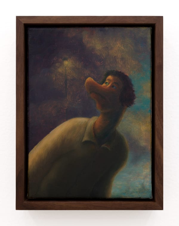Nicasio Fernandez On The Move, 2025 Oil on linen 7 x 5 inches 17.8 x 12.7 cm Framed: 7 3/4 x 5 7/8 x 1 1/2 inches 19.7 x 14.9 x 3.8 cm