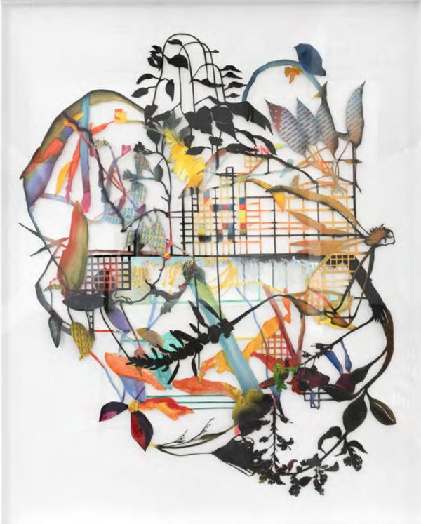 Adriane Colburn Rincon 1, 2022 Ink, watercolor, gouache, and inkjet prints 38 x 30 inches Framed: 43 x 35 inches