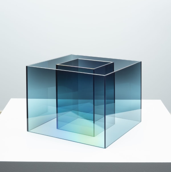 Larry Bell, UNTITLED COATED SS (Turquoise), 2020