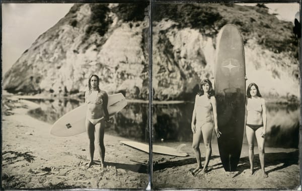 Joni Sternbach 15.01.27 #3+4 Maud, Annie + Liza, 2015 Tintype diptych 14 x 22 inches 35.6 x 55.9 cm
