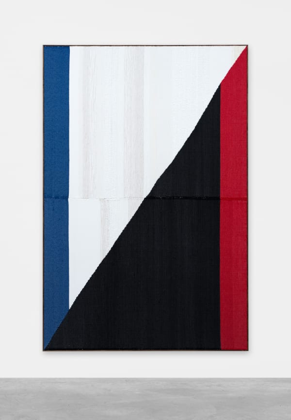 Brent Wadden Untitled, 2018 Hand-woven fibers, wool, cotton and acrylic on canvas 89 x 60 x 2 inches 226.1 x 152.4 x 5.1 cm