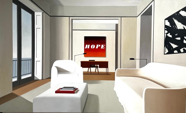 Tom McKinley Hope, 2024 Oil on panel 30 x 49 inches 76.2 x 124.5 cm Framed: 31 1/2 x 50 1/2 inches 80 x 128.3 cm