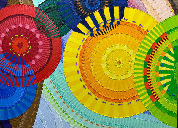 June Edmonds Cooper in Cuba, 2023 Acrylic on canvas 44 x 60 1/2 inches