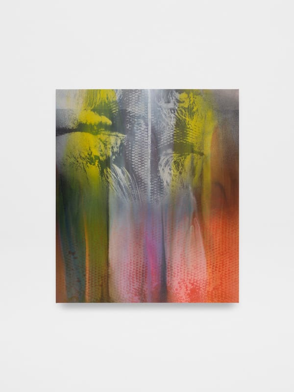 Liam Everett Untitled (matins), 2025 Ink, oil, sand on linen 42 1/8 x 36 1/8 x 1 1/8 inches 107 x 91.8 x 2.9 cm