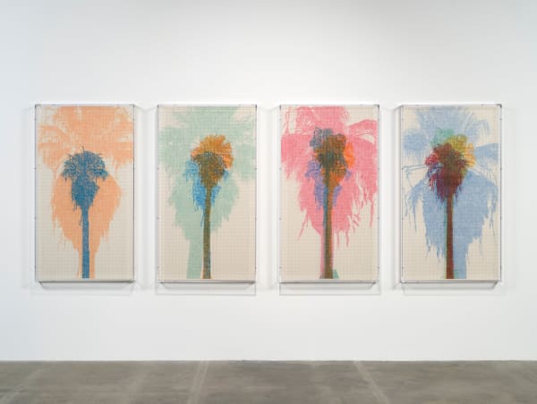 Charles Gaines, Numbers and Trees: Palm Canyon, Palm Trees Series 4, 2021