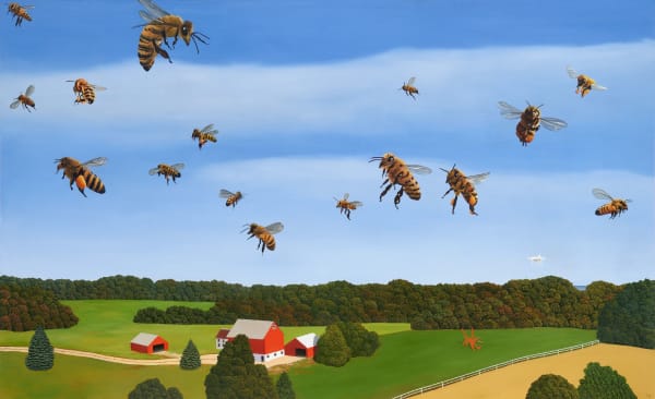 Tom McKinley Bee Heaven, 2022 Oil on panel 37 x 60 inches 94.0 x 152.4 cm