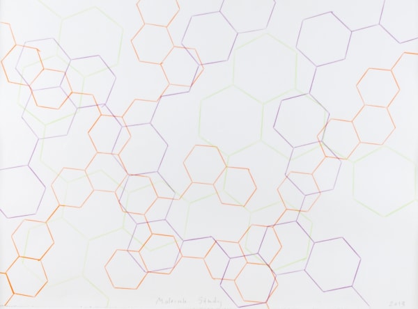 Spencer Finch Molecule Drawing, 2013 Colored pencil on paper 22 x 30 inches 55.9 x 76.2 cm