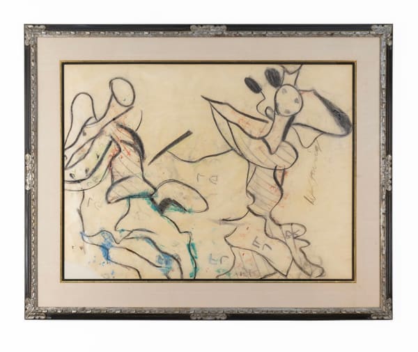 Willem de Kooning Untitled, ca. 1975 Charcoal and oil on vellum 39 1/2 x 52 inches 100.3 x 132.1 cm Framed: 53 x 69 inches 134.6 x 175.3 cm
