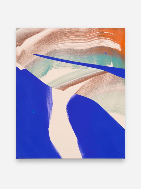 Heather Day Blue Field, 2026 Mixed media on sewn canvas 38 x 32 inches 96.5 x 81.3 cm