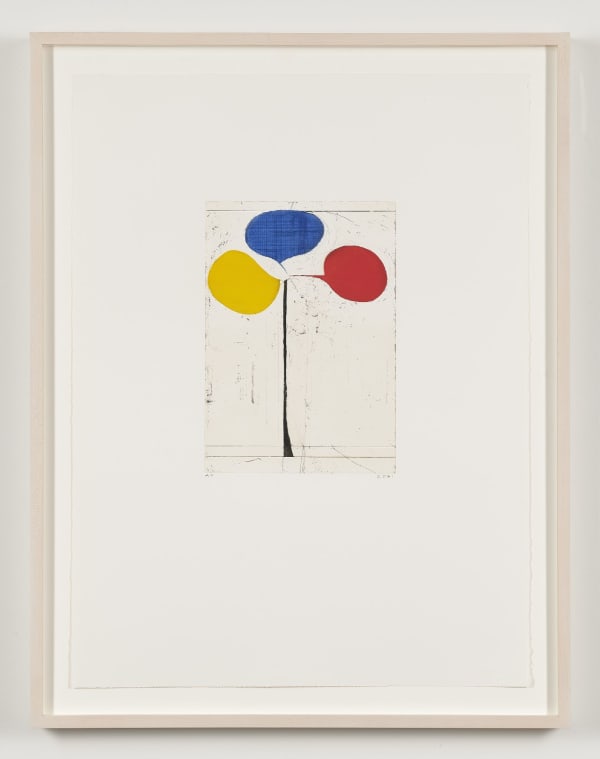 Richard Diebenkorn Tri-Color, from Clubs and Spades, 1981 Color aquatint with hard ground etching and drypoint 30 1/4 x 22 5/8 inches 76.8 x 57.5 cm Framed: 34 1/4 x 26 3/8 x 1 5/8 inches 87 x 66.8 x 4.1 cm