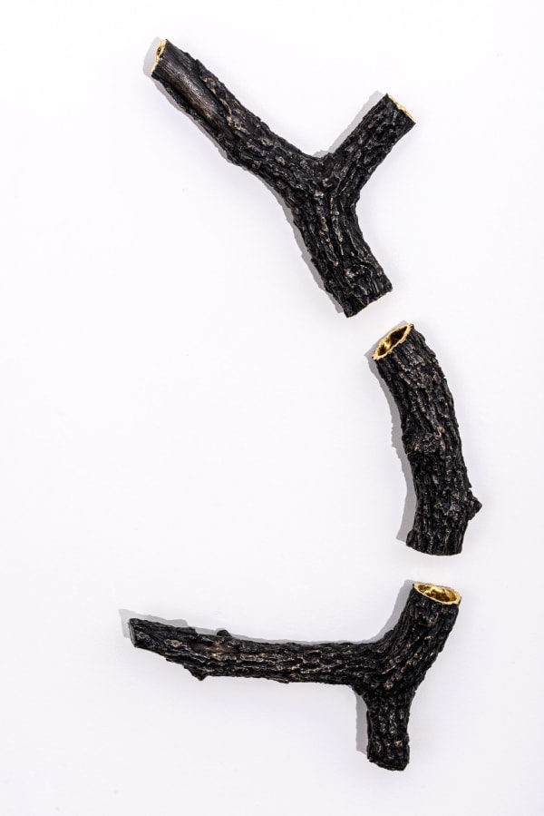 Linda Ridgway Revelation, 2022 Bronze with gold leaf, unique 30 x 14 1/2 x 2 1/2 inches 76.2 x 36.8 x 6.3 cm